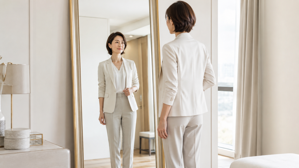 ピラティスで姿勢とボディラインを意識する40代女性