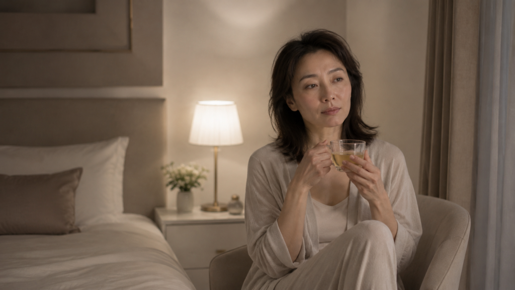 睡眠の質を意識して夜を整える40代女性