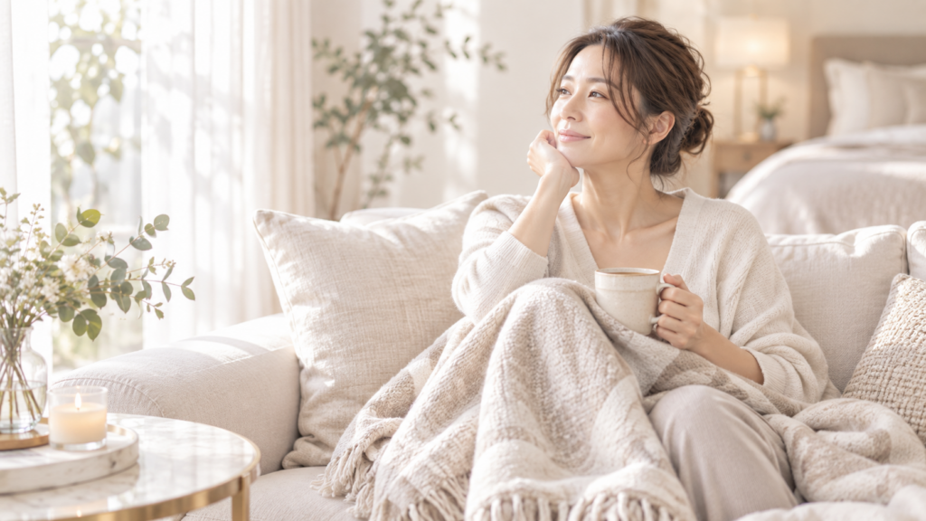 疲れた日は無理せず休む女性